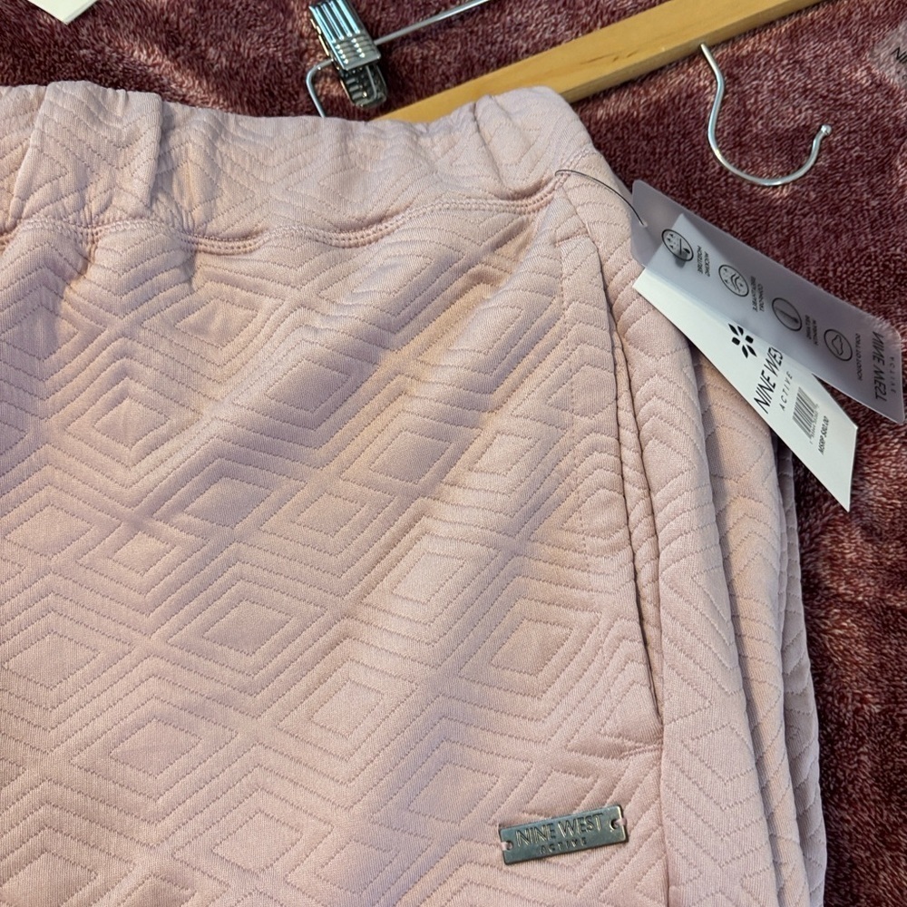 Nine West Pink Textured Joggers - Picture 7 of 8
